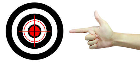 man hand point targetの写真素材