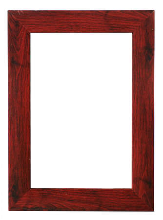 wooden frame isolated on whiteの写真素材