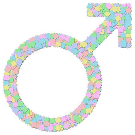 The male symbol isolated on whiteの写真素材