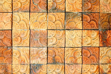 The square brick wall backgroundの写真素材