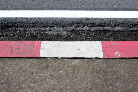 The white asphalt on the roadの写真素材