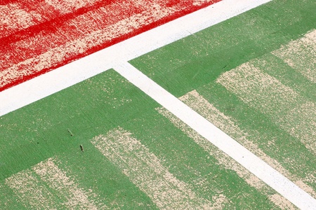 The white line cross the damaged floorの写真素材