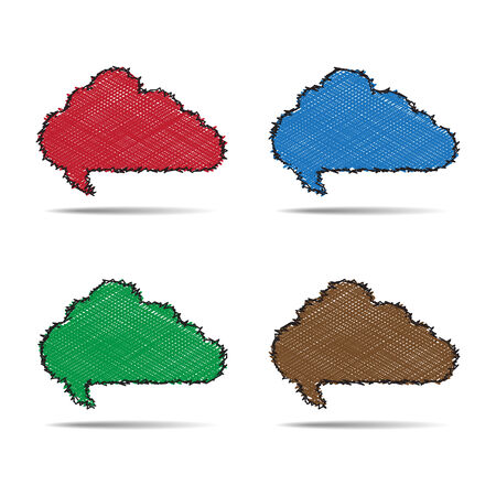 cloud bubble tagのイラスト素材