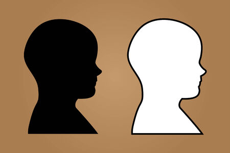 The human head symbol in black and whiteのイラスト素材