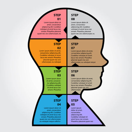 The infographics human thinking concept for creative workのイラスト素材