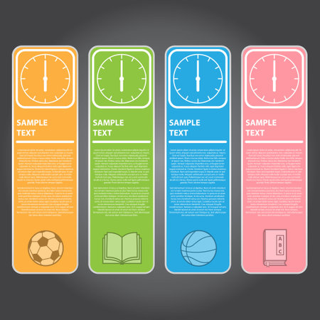 The Vector Illustration, Modern Clock Banner for Design and Creative Workのイラスト素材