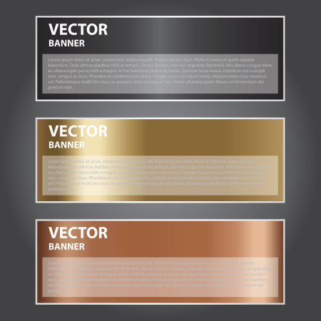 The Vector Illustration, Metal Banner for Design and Creative Workのイラスト素材