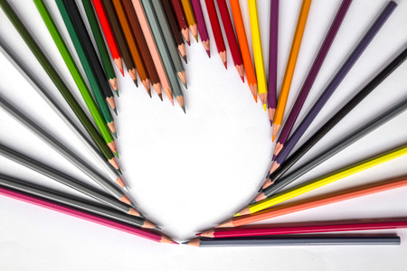 Set of color pencil isolated on white backgroundの写真素材