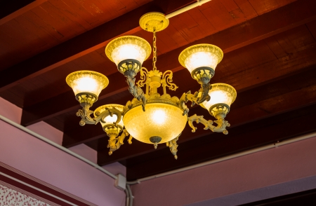 antique crystal lampの写真素材