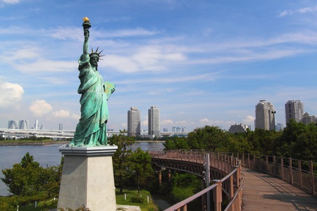Replica of Liberty Statue, Odaiba, Tokyo, Japanのeditorial素材