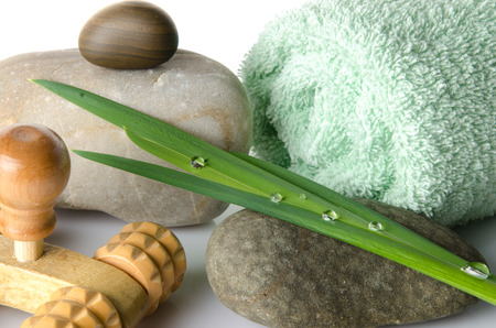 Spa and massage concept, isolated on whiteの写真素材
