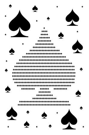 Several spades symbols in different sizesの写真素材