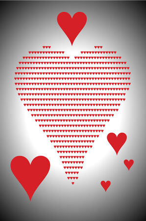 Several hearts symbols in different sizesの写真素材