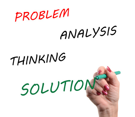 Concept of resolution of problems, isolated on white