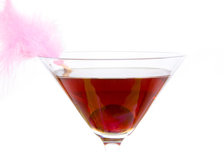 Cherry cocktail, isolated on whiteの写真素材