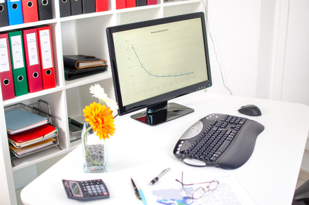 Tidy desk in an officeの写真素材