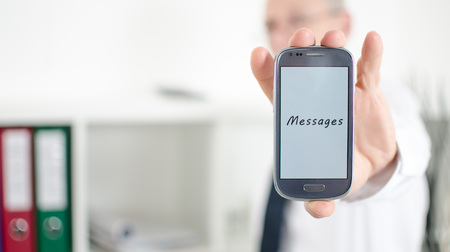 New technology, communication by messagesの写真素材