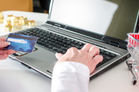 Online payment by credit cardの写真素材