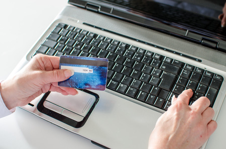 Online payment by credit cardの写真素材