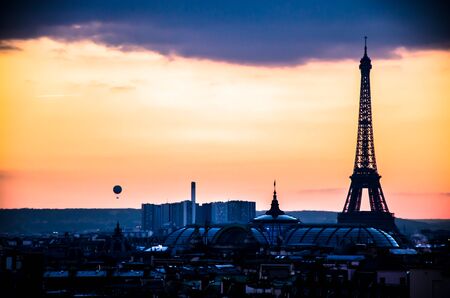 View of Paris at sunsetの写真素材