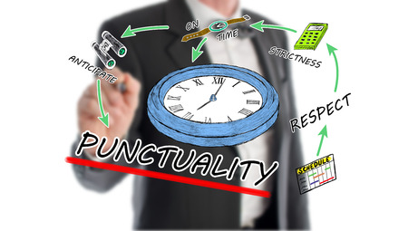 Punctuality concept with businessman in backgroundの写真素材