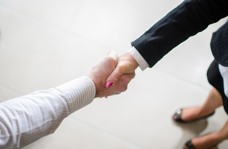 Top view of business handshakeの写真素材