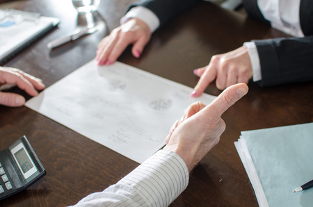 Business people working on a business plan