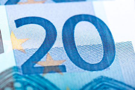 Twenty euro banknote, closeupの写真素材