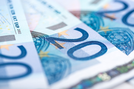 Background of twenty euro banknotesの写真素材