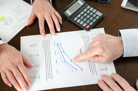 Businesspeople discussing on economic growth