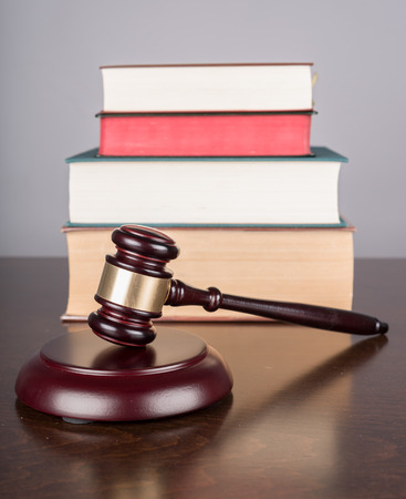 Judge gavel with law booksの写真素材