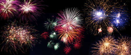 Fireworks on a black background