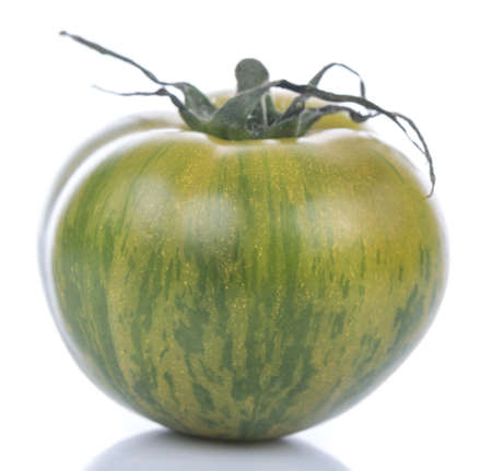 Green zebra tomato, close upの写真素材