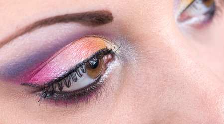 Eye with fashion make-up, closeup