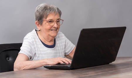 Senior woman using a laptop