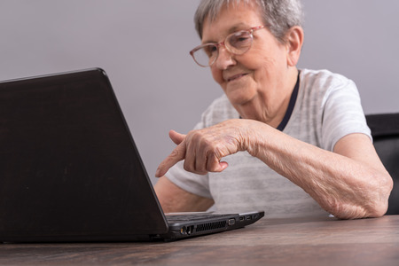 Senior woman using a laptop