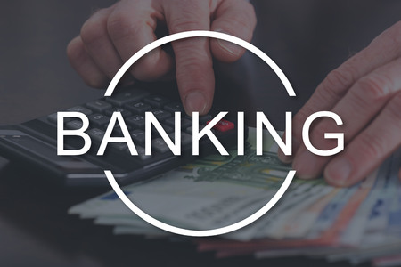 Banking concept illustrated by a picture on background