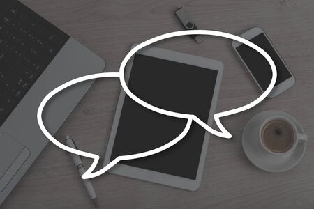 Chat concept illustrated by a picture on background