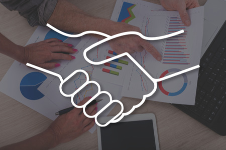 Partnership concept illustrated by a picture on background