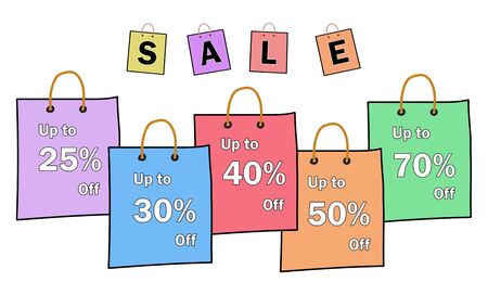 Sale concept drawn on a white backgroundの写真素材