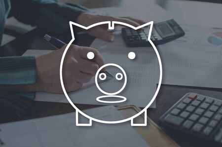 Savings concept illustrated by a picture on backgroundの写真素材