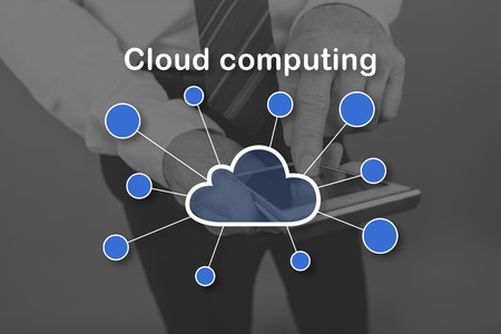 Cloud computing concept illustrated by a picture on background