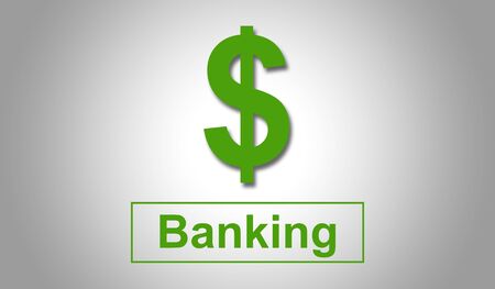 Banking concept with dollar sign on light grey backgroundの写真素材