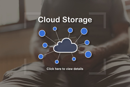 Cloud storage concept illustrated by a picture on background