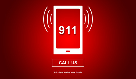 Concept of emergency with 911 number