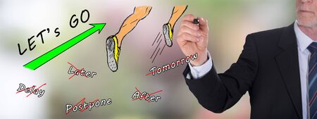 Businessman drawing an action concept