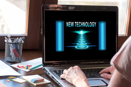 Laptop screen displaying a new technology concept