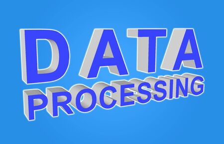 Data processing concept on blue backgroundの写真素材