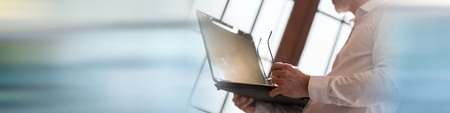 Businessman working on a laptop