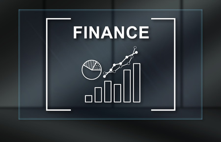 Finance concept illustrated by a picture on backgroundの写真素材